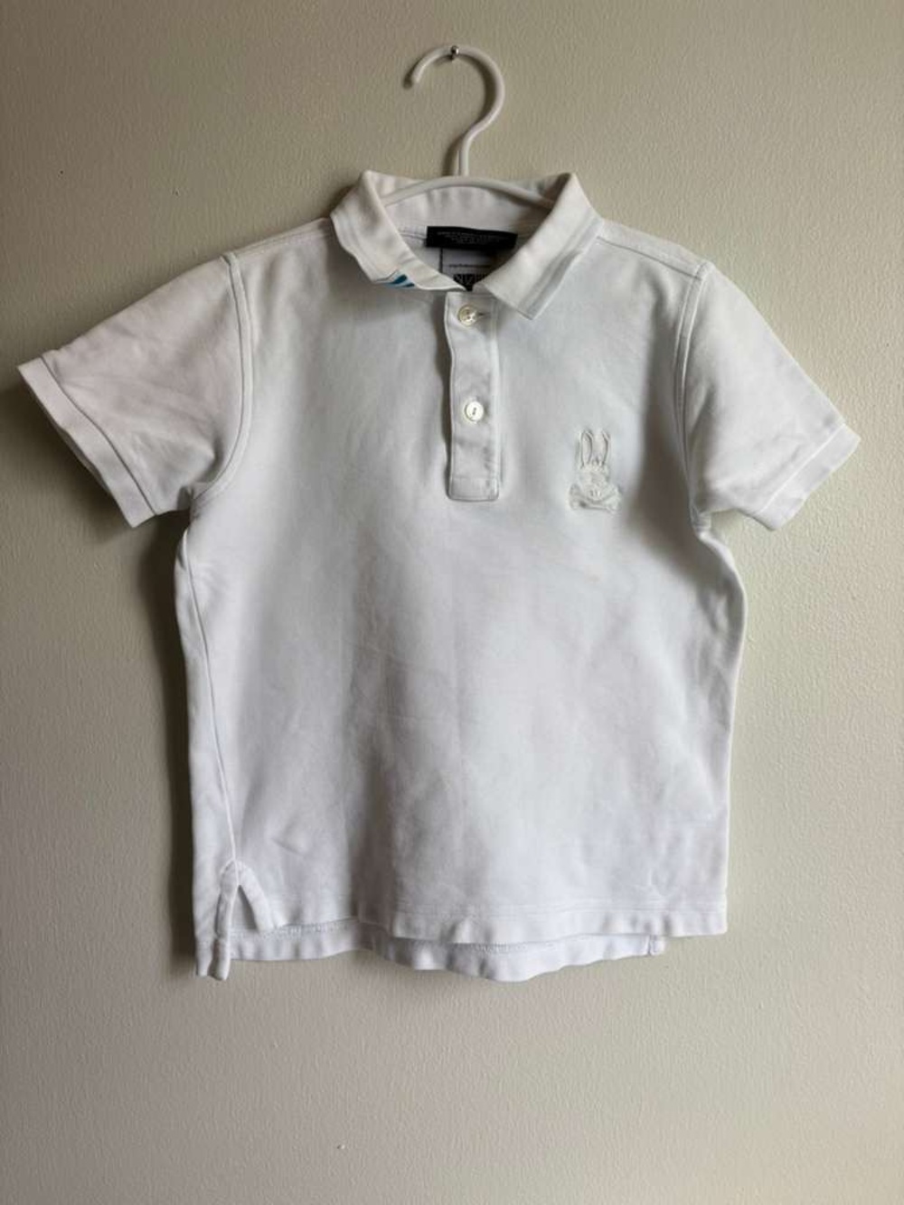Psycho Bunny White Kids Polo with Subtle Bunny Logo